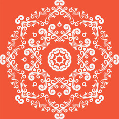 Damask Floral Patterns America Ethnic Motifs Pattern Folk Embroidery, Aztec Ornament Print. Design for Carpet, Wallpaper, Clothing, Wrapping, Fabric