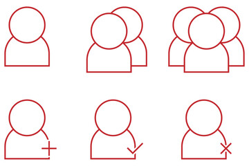 ユーザーアイコンのセット 赤