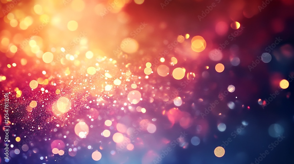 Poster golden bokeh lights with decorative background sparkle effect : generative ai