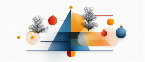 Geometric vector art for new year celebrations featuring a modern christmas tree design