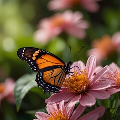 Fototapeta premium Celestial Butterfly Dreams, A Night Sky Journey.