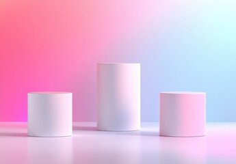 White Cylinders on Gradient.