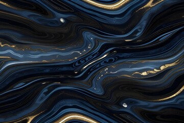 Fototapeta premium High-contrast glossy marble texture featuring deep blue and metallic colors, perfect for luxury designs