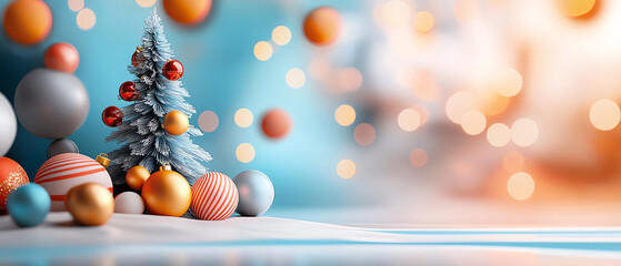 Vibrant holiday elements capturing the essence of an abstract christmas celebration