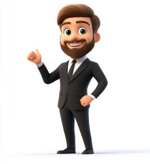 Fototapeta premium 3D Cartoon Businessman.