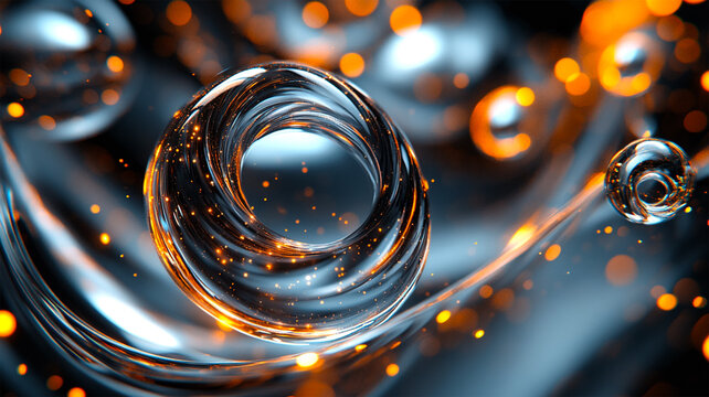 Abstract 3d colorful glass waves with smooth shiny flowing landscape wallpaper