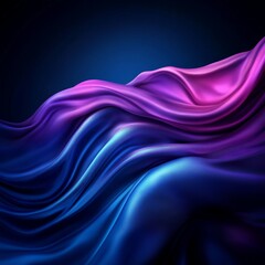 Obraz premium Abstract flowing fabric in vibrant purple and blue tones against a dark background.
