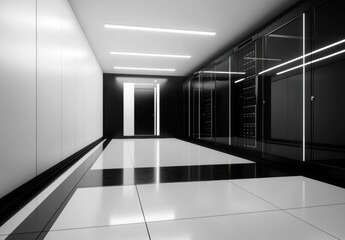 Fototapeta premium Server Room Corridor.