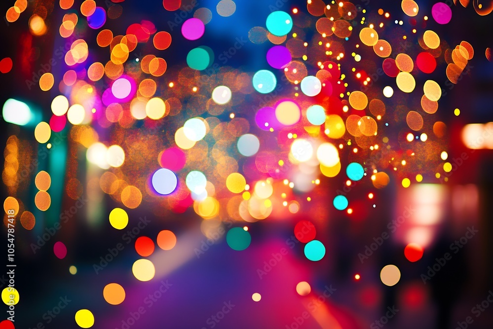 Poster vibrant colorful festive bokeh background with soft blurred light effects for celebrations : generat