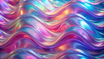 Wavy holographic glass texture with iridescent pink and purple colors , holographic, glass, texture, , wavy, iridescent