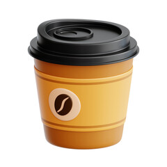 3d illustration of coffee shop. 3d icon of Coffee Paper Cup. 3d elements