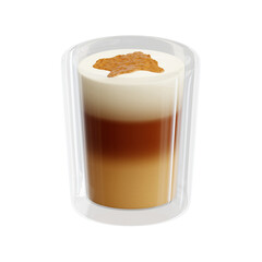 3d illustration of coffee shop. 3d icon of Capuchino. 3d elements