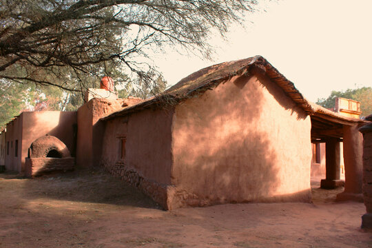 Captivating colors of adobe homes in a serene setting.