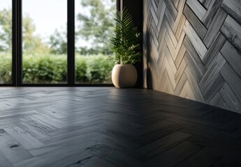 Dark Wood Floor.