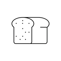 Toast bread slices line icon for food apps and websites. Vector illustration.