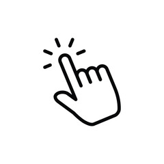Pointer cursor сomputer mouse icon. Clicking cursor, pointing hand click icon. Vector illustration.