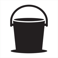 Bucket silhouette on white background
