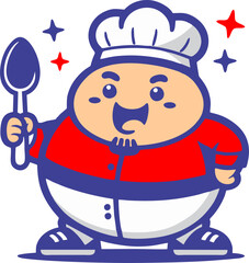 illustration of a chef holding a spoon