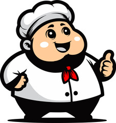 illustration of a cute fat chef