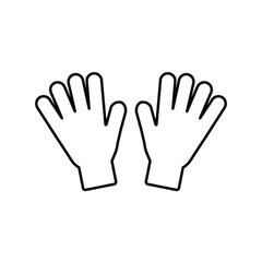 Latex hand gloves line icon. Simple outline style. Medical, cleaning, rubber, surgeon, chemical, safety protective concept. Vector illustration isolated on white background.