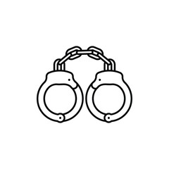 Handcuffs line icon. Law And Justice Symbol. Vector Illustration.
