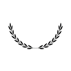 Laurel wreath icon. Assorted foliage and wheat wreath vector icon. Round leaf wreath design for trophy crest, award and achievement border. Vector illustration.