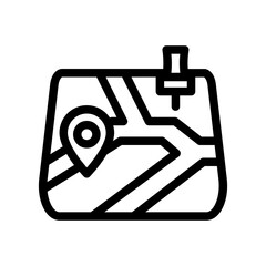 map road route outline style