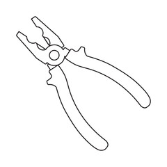 Pliers tool line icon. Vector Illustration.