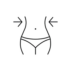 Women waist, weight loss, diet, waistline icon. Vector illustration.
