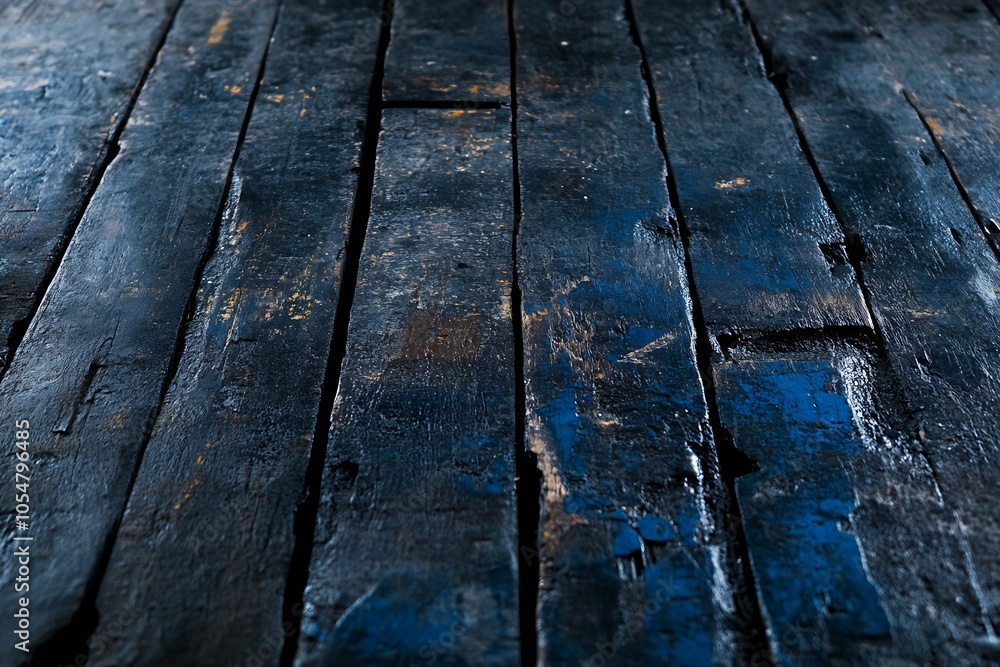 Poster dark weathered wooden planks with unique textures and historical rustic charm : generative ai
