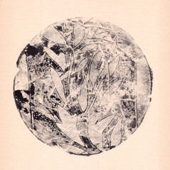 imprints of real leaves on paper, creative abstract grunge background
