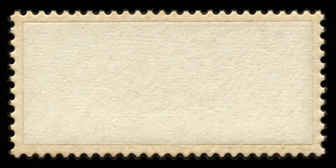 Blank postage stamp on black background, postage, stamp, blank, isolated, black, background, mail, communication, vintage