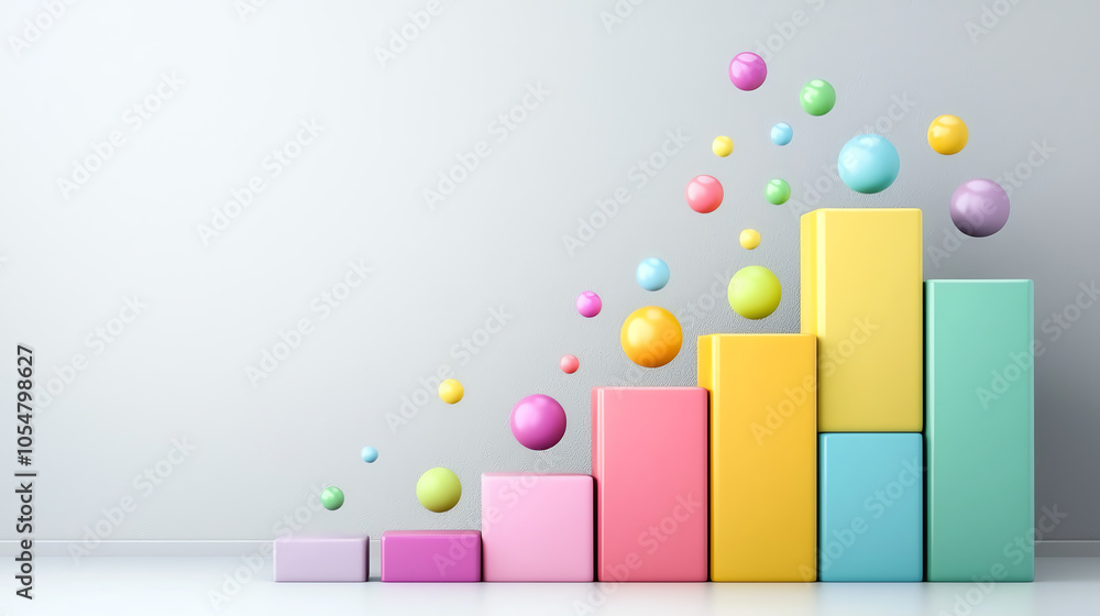 Poster exploring business goals through innovative digital graphs and colorful visualizations for enhanced 