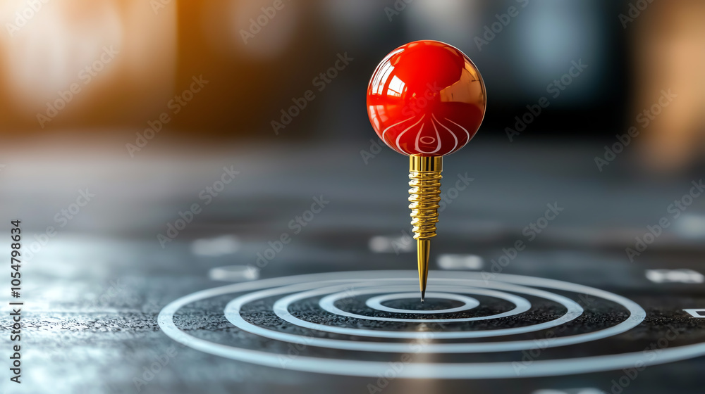 Poster strategic insights navigating business objectives with floating digital graphs and target markers fo