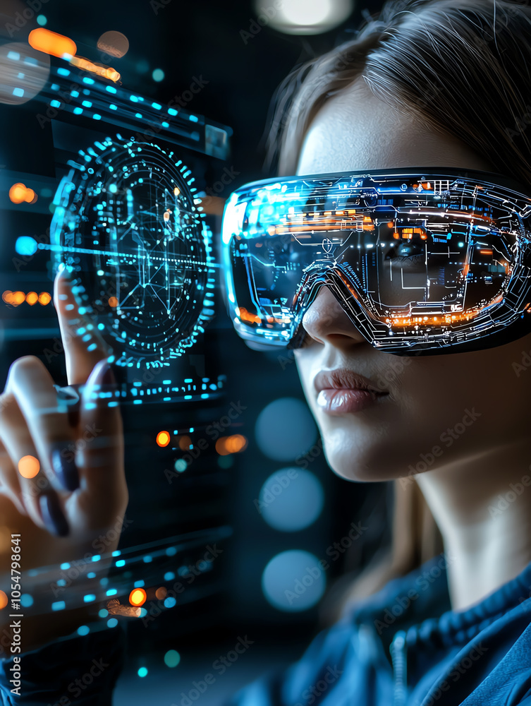 Poster exploring the future of business innovation through augmented reality transforming planning and stra