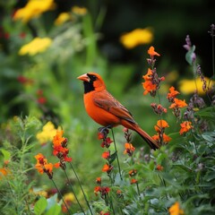 Garden with bird-friendly features