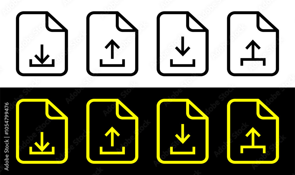 Poster file upload line icon for website design, app development and web apps. vector illustration.