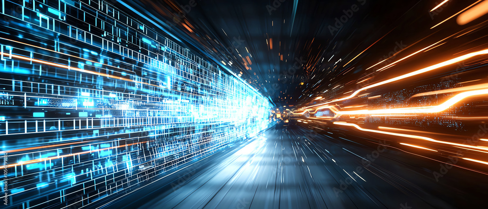 Aufkleber exploring the future of innovation augmented data in high-speed visuals and technology integration