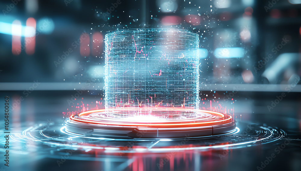 Aufkleber exploring strategic milestones through neon holographic graphs a futuristic visualization of progres