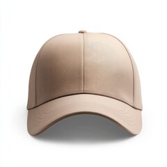 Fototapeta premium realistic high quality color beige baseball cap mockup isolated