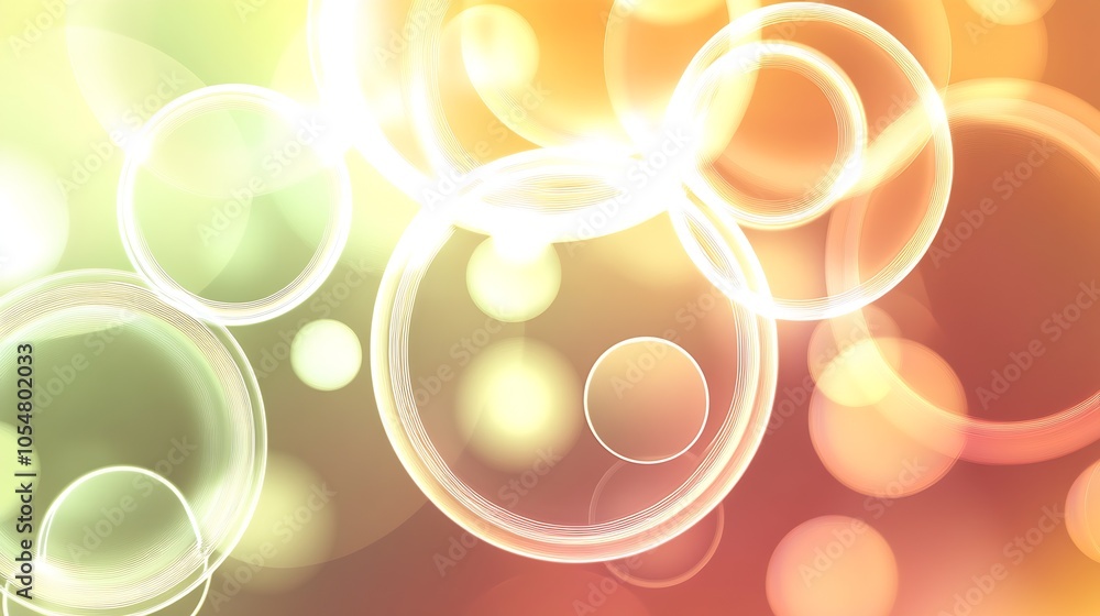 Aufkleber abstract colorful bubble background with bright light effect : generative ai