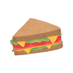 ham and sandwich cute illustration