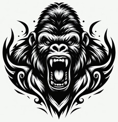 Obraz premium TRIBAL TATOO トライバル タトゥ 刺青 ゴリラ