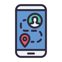 smartphone route map filled style