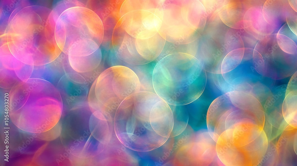 Poster vibrant multicolored bokeh background for creative abstract designs : generative ai
