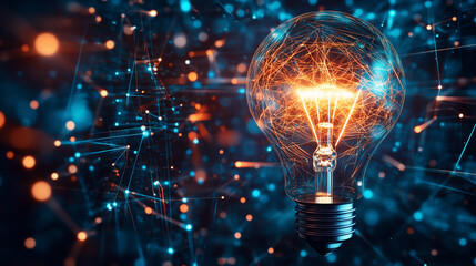 A conceptual image showcasing a light bulb as a metaphor for an innovative breakthrough and smart idea, symbolizing genius marketing strategy planning and creative thinking in business.