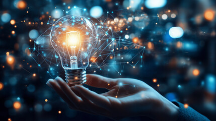 A conceptual image showcasing a light bulb as a metaphor for an innovative breakthrough and smart idea, symbolizing genius marketing strategy planning and creative thinking in business.