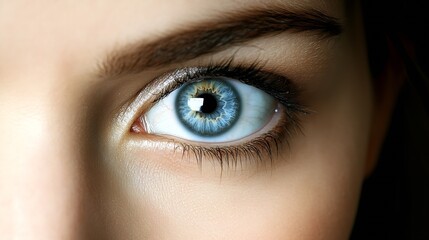 Obraz premium CloseUp of a Stunning Blue Eye with Intricate Details and Captivating Beauty : Generative AI