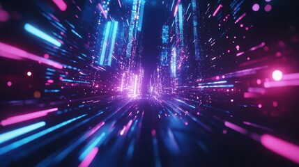 Naklejka premium Neon Cityscape.