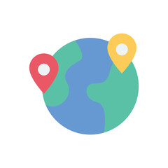 earth pin location flat style